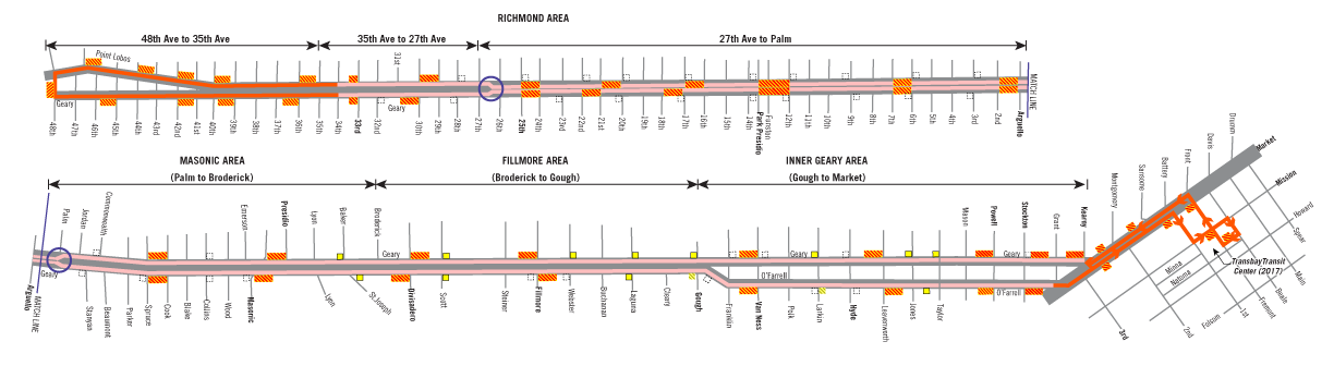 Geary BRT Corridor Map